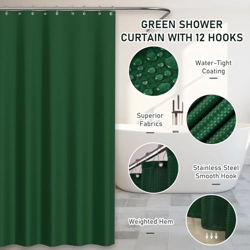 Bathroom Accessory Set - Bathroom Sets with Shower Curtain and Rugs, Green Bathroom Set, 27PC Bathroom Accessories Set, Mini Trash Can, Toilet Brush, Trash Can & Soap Dispenser - size: Bathroom Set&Shower Curtain &Rugs, style: Dark Green