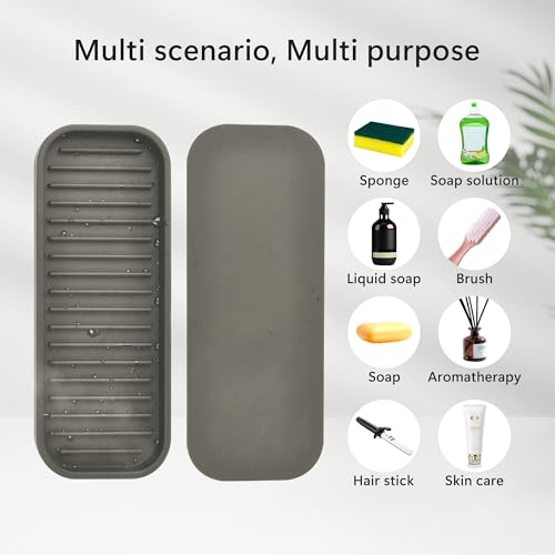 Gosmol Silicone Sponge Holder for Kitchen Sink - Soap Tray 2 Pack Brown | Kitchen soap tray, sponge tray, sink organizer, dish caddy; soap holder, soap dispenser, scrubber, spoon holder, accessories - color: Brown