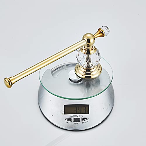 BATHSIR Crystal Toilet Paper Holder, Gold Toilet Roll Holder Modern Bathroom Accessories Zinc Alloy Tissue Hanger Wall Mounted - color: Gold