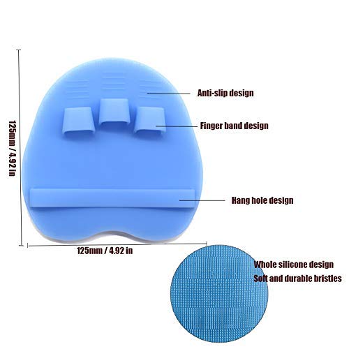 1 Pack Soft Silicone Shower Brush,Bath Exfoliating Skin Massage Scrubber | Body & Face & Short Hair Wash, Dry Skin Brushing Glove Loofah, Fit for Sensitive and All Kinds of Skin (Purple) - color: Purple