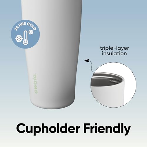 Owala FreeSip Sway Insulated Stainless Steel Water Bottle with Two-Way Spout, Built-In Straw and Bucket Handle, Made for Travel, School, and Sports, 40oz, BPA Free, Leak Proof, Iced Breeze - color: Iced Breeze, size: 40 Ounces