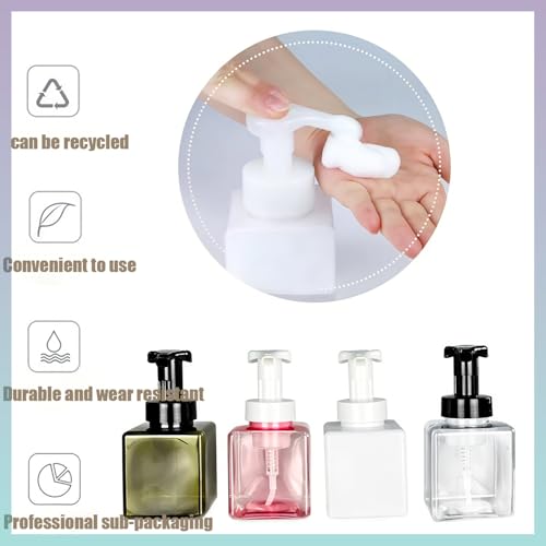12 Piece 250ml Foam Soap Dispenser, Travel Foam Dispenser. Refillable Plastic Pump Hand Soap Bottle, Travel Essentials, Clear Container for Bathroom Vanity - color: Transparent Color