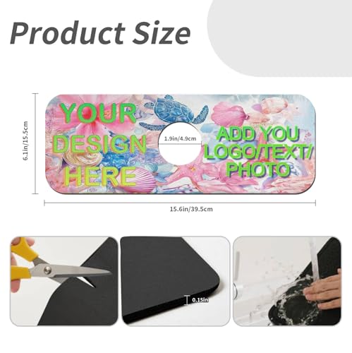 Customizable faucet absorbent mats, allowing you to add your own images, text, or logo. Suitable for kitchens, bathrooms, islands, and other applications. - color: Customize your Photos Lext Logo