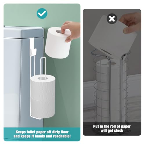 Conworld Toilet Paper Storage for 3 Roll Tissue, Over The Tank Toilet Paper Holder, Stainless Steel Rustproof Toilet Paper Holder Wall Mount, for Rv, Bathroom Storage and Organization, White, 1 Pack - color: White,hold 3 Rolls-1 Pcs