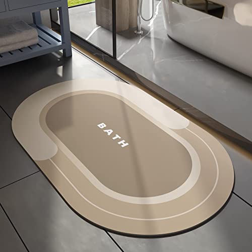 MontVoo Bath Mat - Non Slip, Quick Dry, Stain Resistant Bath Mat Rug for Bathroom Floor - Easy Care Shower Rug for Outside Bathtub - 17"x27" Beige - color: Beige, size: 17"x27"