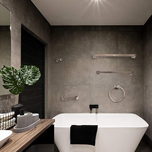 SENTO Brushed Nickel Toilet Paper Holder Wall Mount, Double Post Tissue Toilet Paper Holder, Easy Installation, Heavy Duty Metal, Satin Nickel - color: Satin Nickel