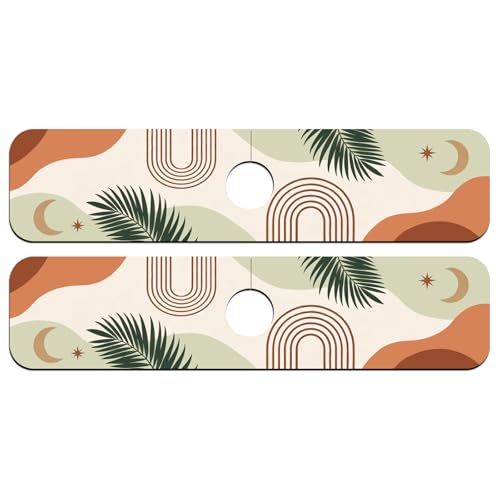 2 Pcs Plant Kitchen Sink Splash Guard Faucet Mat Bohemian Tropical Leaves Faucet Mat for Sinks Absorbing Drying Mats for Kitchen Bathroom, 23.6x5.5inch - color: Tropical Leaves
