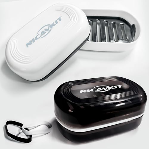2Pack Travel Soap Container, Leakproof Travel Soap Box Bar Soap Dish Case with Silicone Band,Portable Soap Case with Lid for Bathroom, Camping, Gym, Travel - color: 2pcs Travel Soap Case