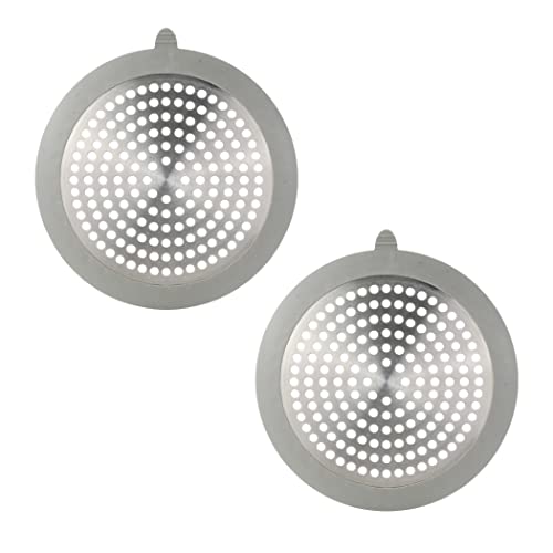 Danco 11040P Bathroom Sink Hair Catcher, Bathtub Drain Protector, Sink and Tub Strainer, 2-Pack - color: Brushed Nickel, size: Round [Pack of 1], style: Sink/Bathtub