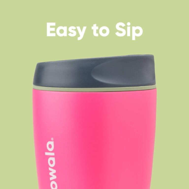 Owala SmoothSip Insulated Stainless Steel Coffee Tumbler, Reusable Iced Coffee Cup, Hot Coffee Travel Mug, BPA Free, Perfect for Cappuccino, 10 oz, Watermelon Breeze - color: Watermelon Breeze, size: 10 Ounces