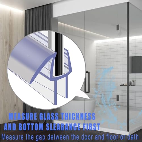 2-Pack Frameless Shower Door Bottom Seal for Glass Doors, Stop Leaks and Create a Water Barrier 39"L for glass shower door Transparentg seal strip (1/2" (12mm)) - size: 3/8 inch x 39 inches