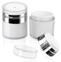 2Pack 100ml Airless Pump Jar - 3.5 Oz Moisturizer Pump Dispenser, Travel Lotion Container Vacuum Bottle for Skincare, Thick Moisturizer - size: 3.5 Ounces, style: 2 JARS
