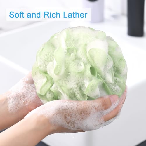 AmazerBath Loofah Sponge 75g/Piece, Exfoliating Bath Sponge Body Scrubber - Loofa Set of 4 - Cotton Candy Quartet, Large - style: Cotton Candy Quartet
