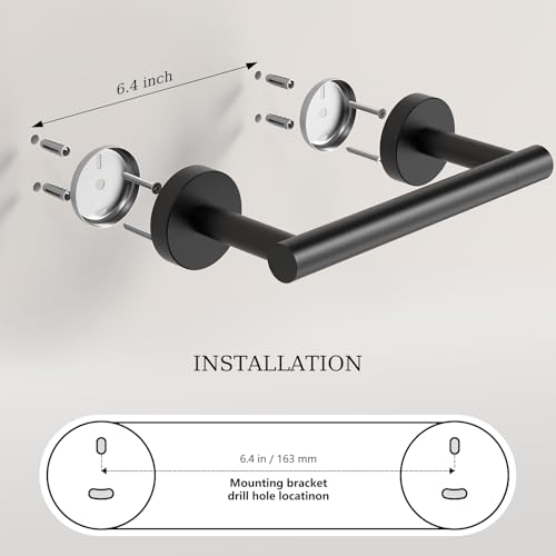 Matte Black Toilet Paper Holder Wall Mount & Towel Holder, Bathroom Hardware Set-SUS304 Stainless Steel Double Post Pivoting Tissue Roll Holder and Hand Towel Ring Set for Bathroom, RV - color: Matte Black