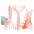 3 Pack Head Massager & Scalp Comb - Manual Scalp Massager with Gua Sha Comb for Scalp Relaxation, Tension Relief, Resin Head Scratcher Stress Relief Tool for Women Men - color: Pink