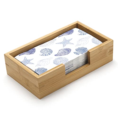 Bamboo Napkin Holder Rectangular, 9.5" x 5.5" x 2.5", Wood Guest Towel Tray, Wooden Paper Towels Holder for Kitchen/Bathroom Countertop - size: 9.5" x 5.5" x 2.5"