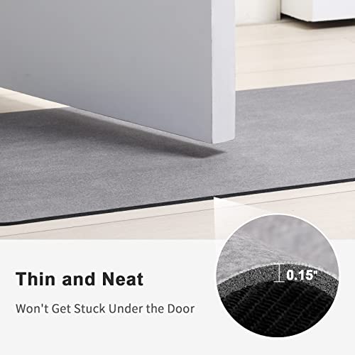 17''x29.5''Stiio Bath Mats for Bathroom, Super Absorbent Quick drying, Rubber Non Slip Thin Bathroom Rugs Fit Under Door, Easy Clean Washable Shower Mat for Bathtub, Sink, 17x29.5 in Grey - color: Grey, size: 1'5" x 2'5" (Rectangular)