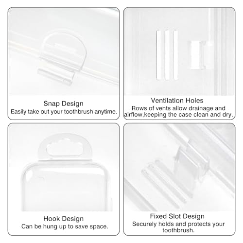 Portable Plastic Toothbrush Storage, Clear White Travel Toothbrush Case, for On-The-Go
