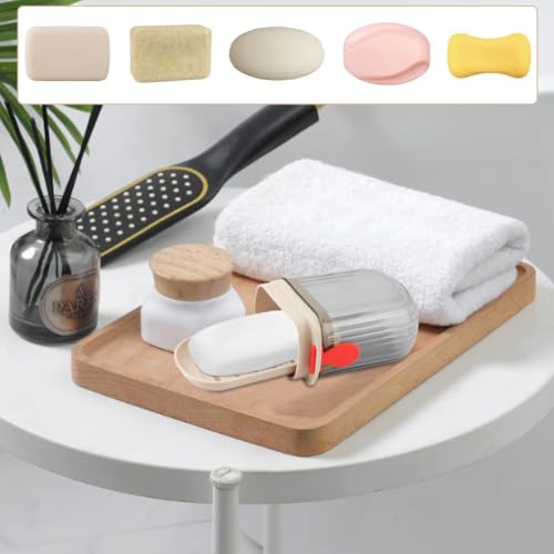 Travel Soap Case, Leakproof Soap Dish with Lid,Portable Soaps Container, Efficient Drainage SoapBox for for Bathroom,Shower,Home,Gym,School,Camping,Vacation,Outdoor(2PCS)