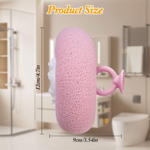 2Pcs Upgrade 2-in-1 Sunflower Bath Ball,Super Soft Sunflower Suction Cup Bath Ball，Bath Loofah with Suction Cup, Exfoliating Bath Sponges for Shower Women Men(Beige+Purple) - style: Beige+Purple