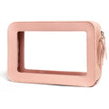LETGO Clear Makeup Bag, TSA Approved Toiletry Organizer With Zipper, Fit Carry-on Travel Essentials, Cosmetic Bag for Women Men (O-Pink) - color: O-Pink