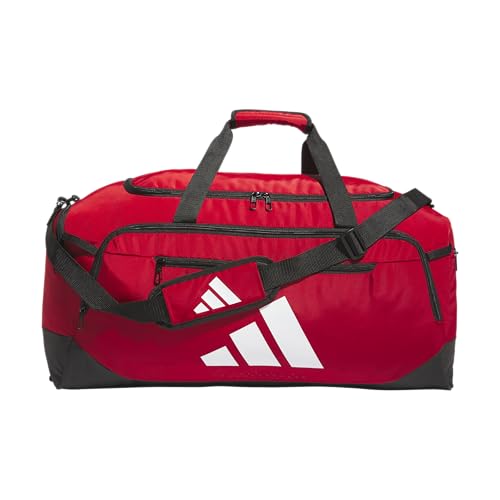 adidas Defender 5 Duffel Bag for Sports, Gym and Travel, Team Power Red 2/White, OSFA - color: Team Power Red 2/White, style: Large (100l)