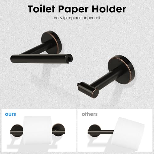 Oil Rubbed Bronze Toilet Paper Holder, Stainless Steel Towel Ring, Double Post Pivoting Toilet Paper Holder and Hand Towel Holder for Bathroom, Bathroom Hardware Accessories Set Brushed Bronze - color: Oil Rubbed Bronze