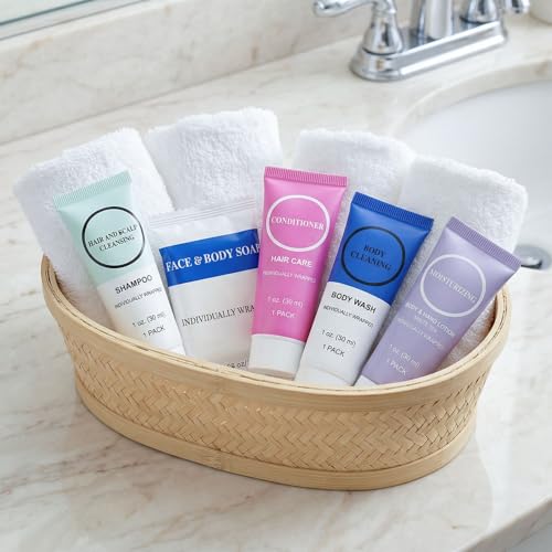 Toiletries Individually Wrapped Set Bulk, Travel Size 1 Fl oz Mini Body Wash Body Lotion Shampoo Conditioner 0.88 oz Bars Soap Toiletry Kit Guest Amenities for Hotel/Shelter/Homeless (Pack of 25) - size: Pack of 25