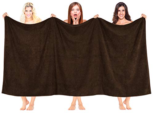 100% Cotton Oversized 40x80 Bath Sheet, Turkish Bath Towels for Bathroom Extra Large, Brown Bath Sheet - color: Brown, size: Bath Sheet 40x80"