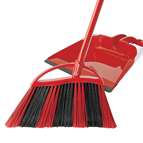 O-Cedar One Sweep Broom & Step-On Dustpan Set | Patented Wave Bristles Remove Over 99% of Dirt in One Pass | Lightweight & Quiet for Pet-Friendly Cleaning - size: PowerCorner One Sweep Broom