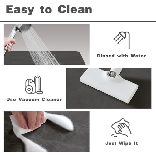 TYUU Toilet Rug, Thin Toilet Rugs U Shaped Washable Non Slip Absorbent Quick Dry Low Pile Toilet Mat, 20"x24" U Shape Dark Grey - color: Dark Grey, size: 1'8" X 2' (U-Shape)