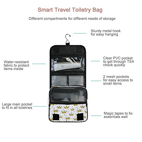 senya Hanging Travel Toiletry Bag Kit Makeup Case Cosmetics Organizer for Men Women - color: Crown Princess