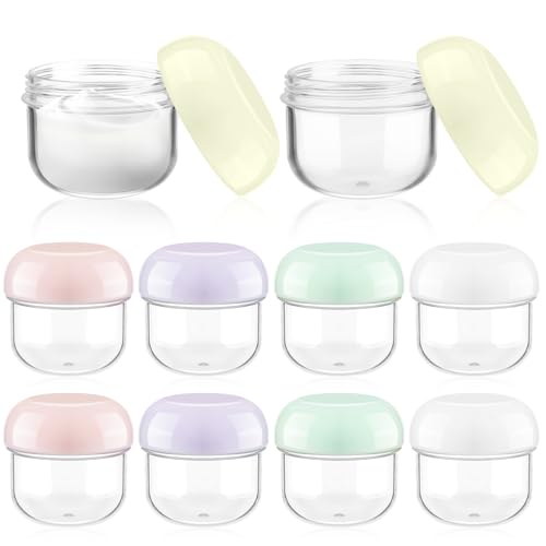 10 Pieces 20ml Travel Jars for Creams Leak Proof Mini Travel Containers with Lids Small Jar for Lip Balm Toiletries Cosmetic Makeup Bottles with Labels Plastic - color: 20ml