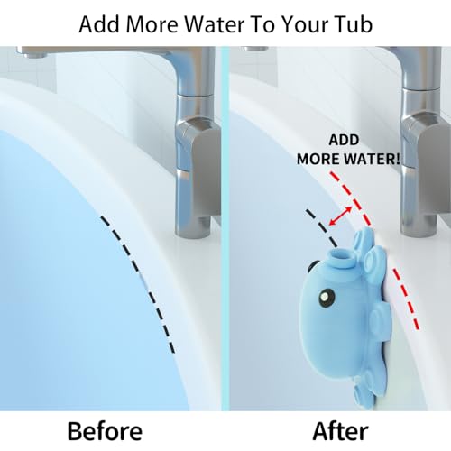 Bathroom Bathtub Overflow Drain Cover- Silicone Bath Tub Drain Cover, Tub Overflow Drain Stopper with Suction Cups, Adds Inches of Water for Deeper Bath, Cute Bathroom Accessories, Baby Blue - color: Baby Blue
