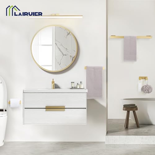 Brushed Gold Bathroom Hardware Set, 4-Piece Bath Towel Bar Set SUS304 Stainless Steel Towel Rack Set for Bathroom, 23.6 inches Bathroom Towel Holder Set Wall Mounted - color: Brushed Gold, size: Set A