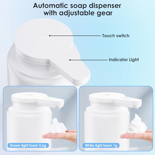Automatic Soap Dispenser Touchless Foaming: Soap Dispenser Rechargeable for Bathroom - color: White1