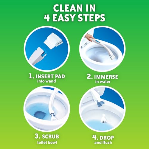 Scrubbing Bubbles Flushable Toilet Bowl Wand Cleaner Refills, Fresh Brush Cleaner Toilet Refill Pads, Removes Limescale & Odors, Citrus Scent, 20 Count (Pack of 1) - size: 20 Count (Pack of 1), style: Refill
