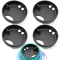 Splash Guards Compatible with 32 oz Wide Mouth Bottles with a 53 mm Inner Opening, Wide Mouth Water Bottle Accessories, Not for 16 oz or Narrow Mouth Bottles - color: Obsidian Black 4 Pack
