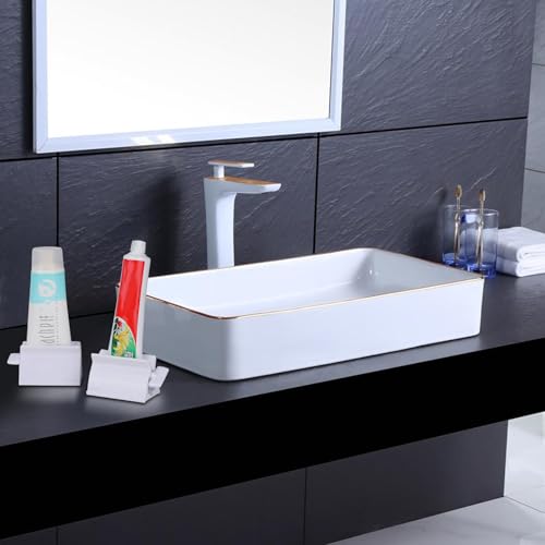 LONGFITE Toothpaste Squeezer Roller and Dispenser Large Stand Holder Multipurpose for Tube Items, 2 Pack