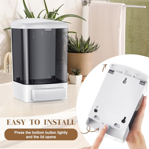 Hushee 4 Pcs Plastic Wall Mounted Soap Dispenser Commercial Manual Soap Containers Wall Dispenser for Kitchen Shower Hotel Liquid Shampoo Gel Chamber(33.8 oz 1000 ml,Black) - color: Black, size: 33.8 oz 1000 ml