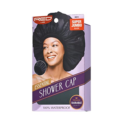 Red by Kiss Essential Super Large Waterproof Shower Cap, Reusable Caps with Elastic Band (Super Jumbo) (Pack of 2) - size: Super Jumbo (Pack of 2)