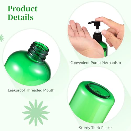 30 Pcs Empty Plastic Lotion Bottles with Pump, 8 oz/250 ml | Refillable Design, Smooth Pump Dispenser, Portable Use, For Shampoo, Conditioner, Cream, Lotion And Liquid Soap - color: Green