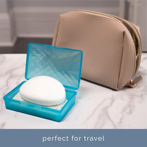 S&T INC. Bar Soap Holder for Kitchen, Bathroom, and Soap Dish, 4 Pack, White, 2.9 inches by 4.4 inches - color: White, size: 4 Pack