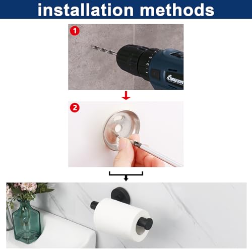 NearMoon Bathroom Toilet Paper Holder, Premium SUS304 Stainless Steel Rustproof Wall Mounted Toilet Roll Holder for Bathroom, Kitchen (1 Pack, Matte Black) - color: Matte Black