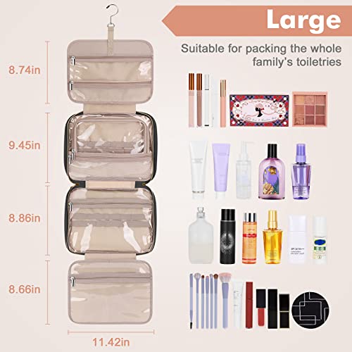 Wedama Toiletry Bag for Women, Large Cosmetic Travel Bag, Hanging Toiletry Bag for Bathroom, Thickened PVC Waterproof Makeup Bag, Toiletries Bag for Travel Business Trips and Camping, Black - color: Black, size: Large, style: Minimalist