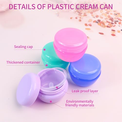 GAQWOK 6 Pcs 20ml Small Travel Containers Portable Toiletry Storage Jars | Compact travel size for creams lotion, comes with 2 small spoons, ideal for outdoor traveling daily use