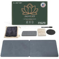 Stone Bath Mat Set for Bathroom – 2 Pack Diatomaceous Earth Bath Mat, Quick Dry Non Slip Bathroom Stone Mat, 23.6”×15.4” West + East | JapandiSpirit Lotus Fusion - color: Lotus Fusion Pack