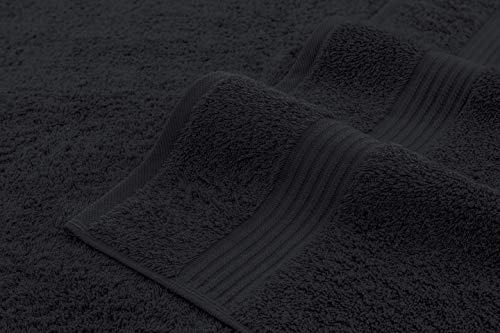 American Bath Towels 100% Cotton 6 Piece Turkish Towel Set, Ultra Soft Absorbent Bathroom Towels, 2 Bath Towel 2 Hand Towels 2 Washcloths, Black - color: Black, size: 6 Piece Towel Set XL