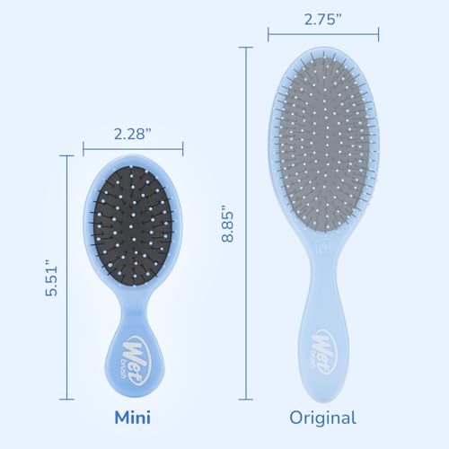 Wet Brush Squirt Detangling Brush, Sky, Mini Detangler, No Tangle Ultra-Soft IntelliFlex Bristles, Wet & Dry Styling Hairbrush for Women & Men, All Hair Types - color: Sky, size: 1 Count (Pack of 1)