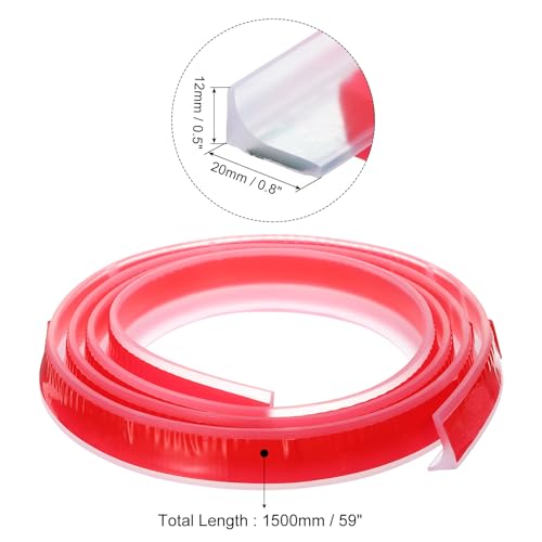 uxcell 59 Inch Collapsible Shower Barrier Stopper Water Splash Guard Blocker 59"Lx0.8"Wx0.5"H for Bathroom Kitchen Wet and Dry Separation, Clear - color: Clear, size: 59"Lx0.8"Wx0.5"H